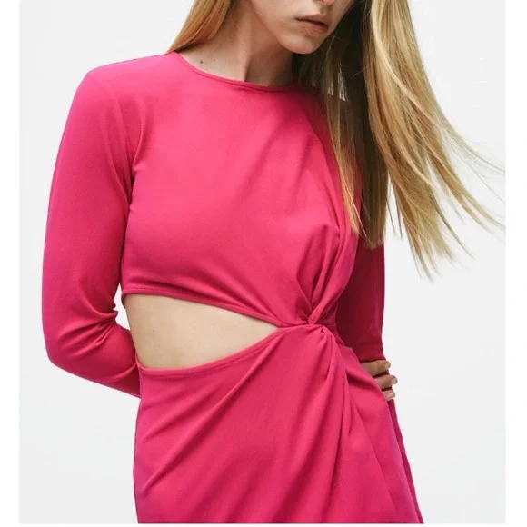 ZARA KNOTTED DRESS WITH CUT OUT 🔥 NWT - Picture 2 of 10